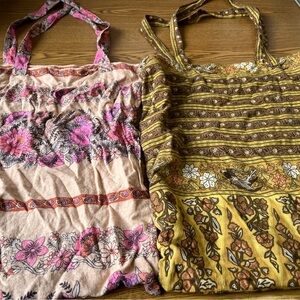 Spell & The Gypsy Vibrant Floral Fabric bags euc